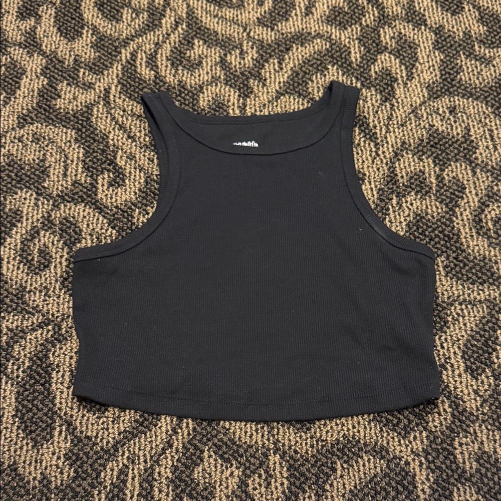 Wild Fable Black Sleeveless Crop Top